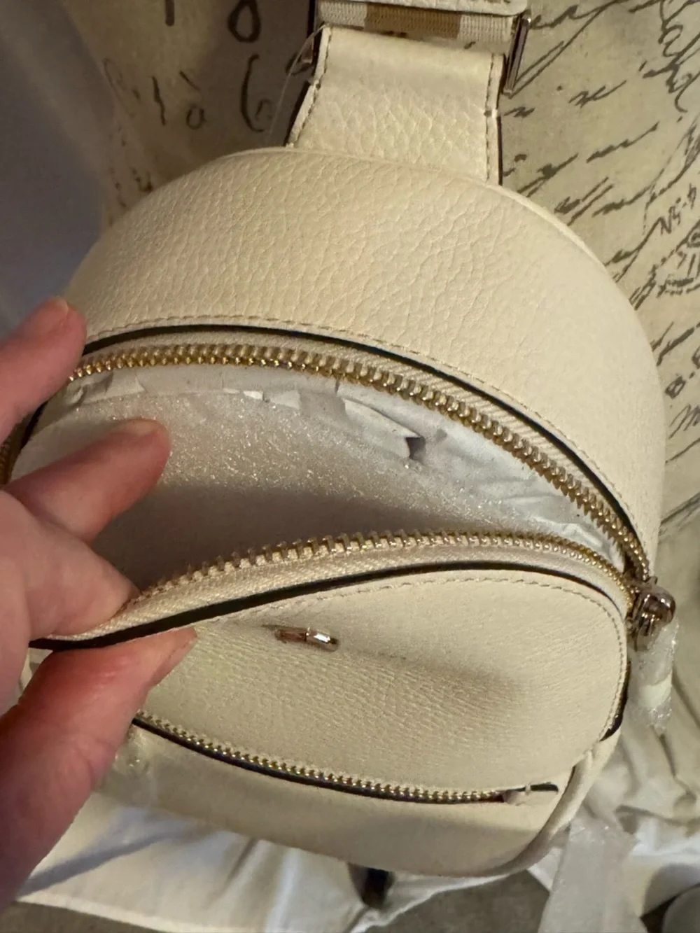 kate spade Parchment Pebble Leather Mini Backpack Crossbody